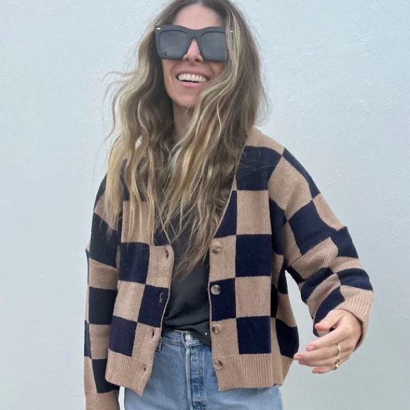 Checkered Cardigan Sweater - Picture 5 of 5